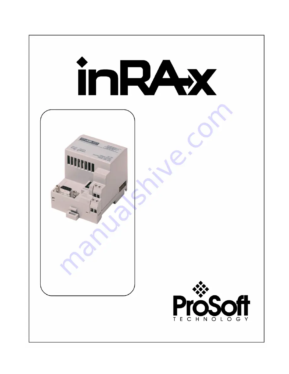 ProSoft Technology inRAx 3170-PDP Скачать руководство пользователя страница 1