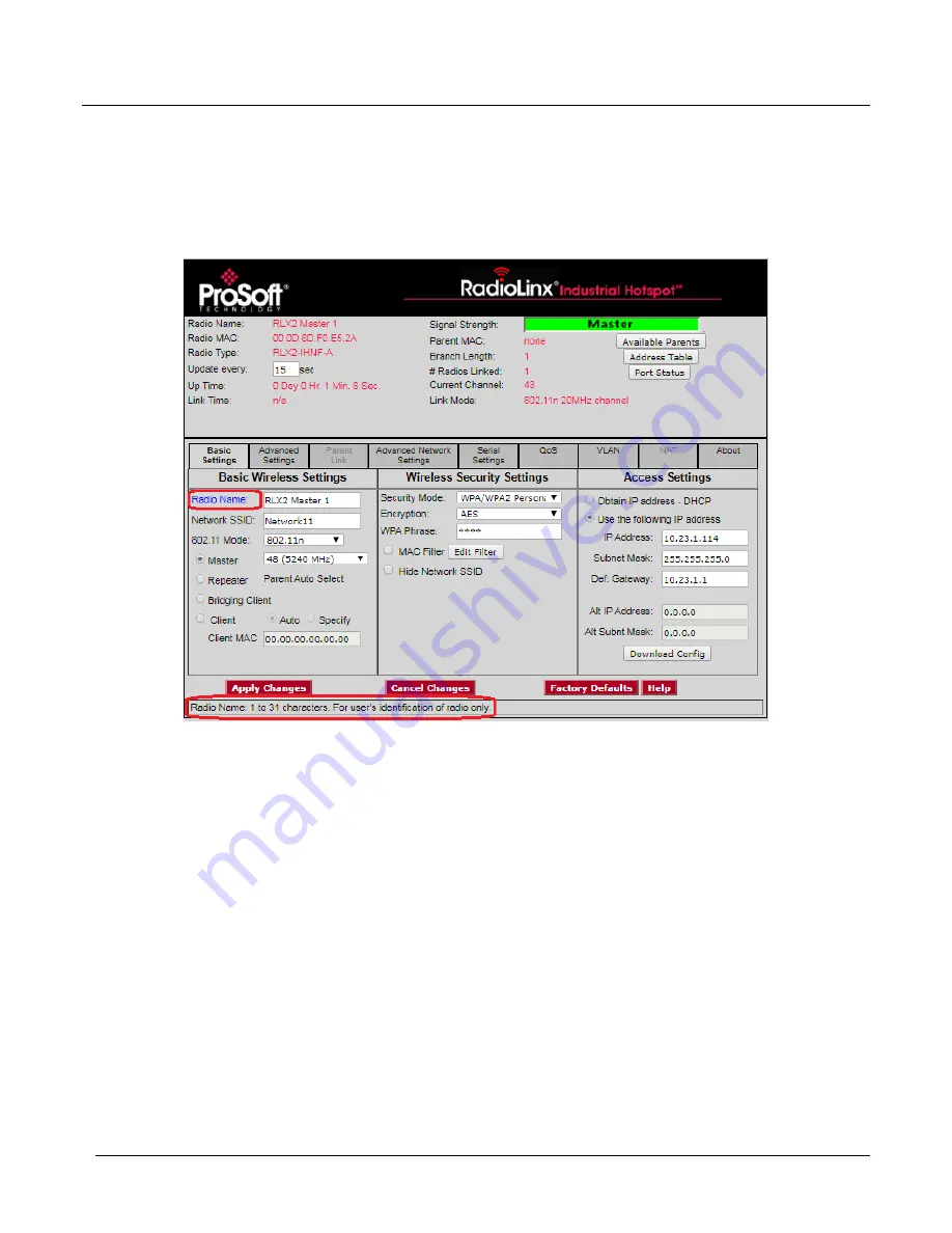 ProSoft Technology RadioLinx RLX2-IHA Скачать руководство пользователя страница 54