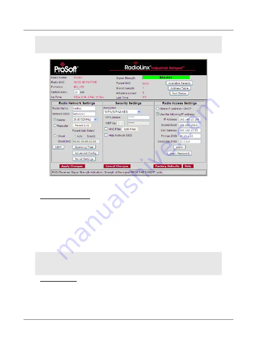 ProSoft Technology RLXIB-IHA RadioLinx User Manual Download Page 22