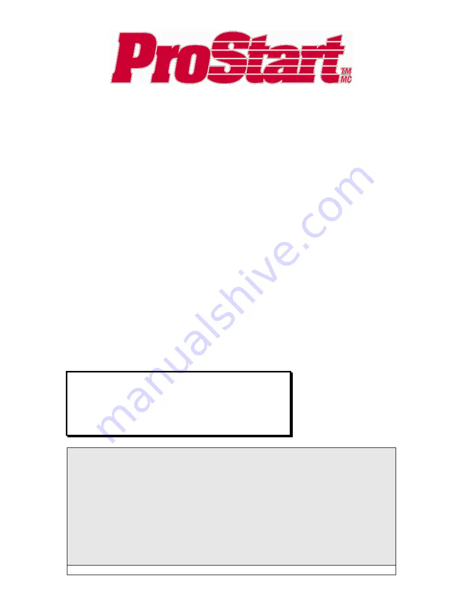 ProStart CT-3200 Installation Manual Download Page 1