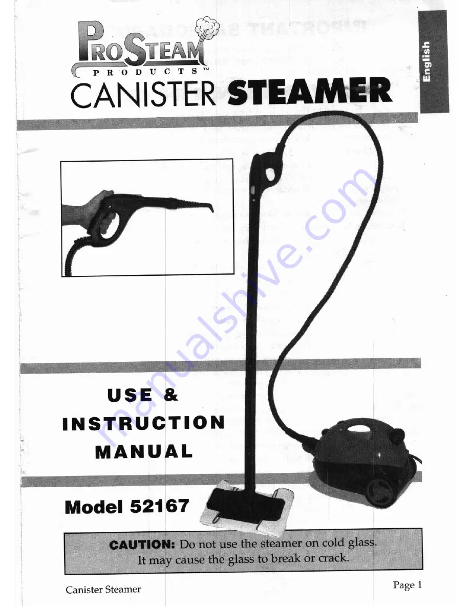 ProSteam 52167 Use & Instruction Manual Download Page 1