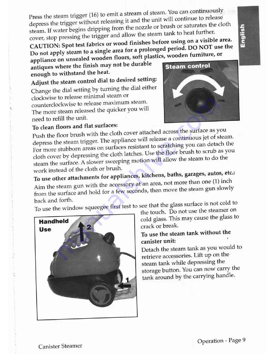 ProSteam 52167 Use & Instruction Manual Download Page 9