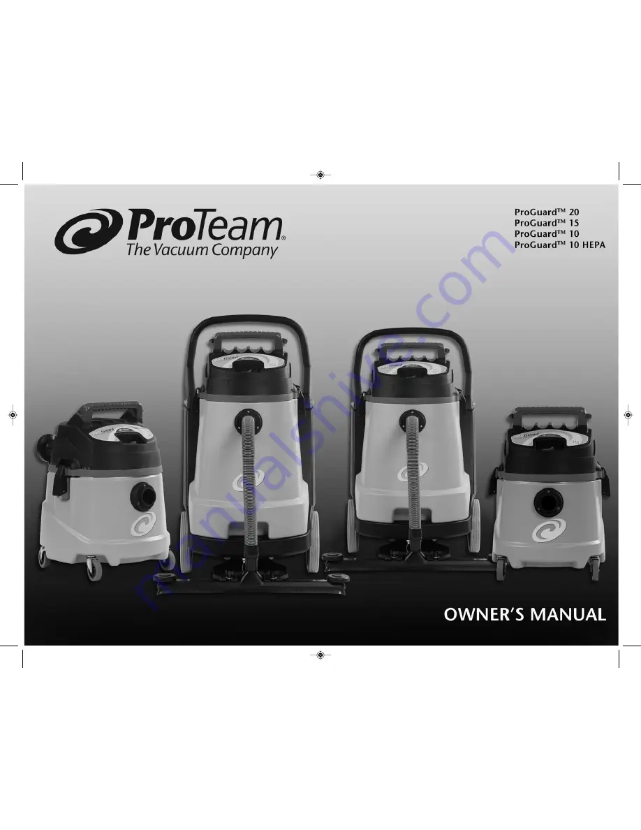 ProTeam ProGuard 10 Owner'S Manual Download Page 1