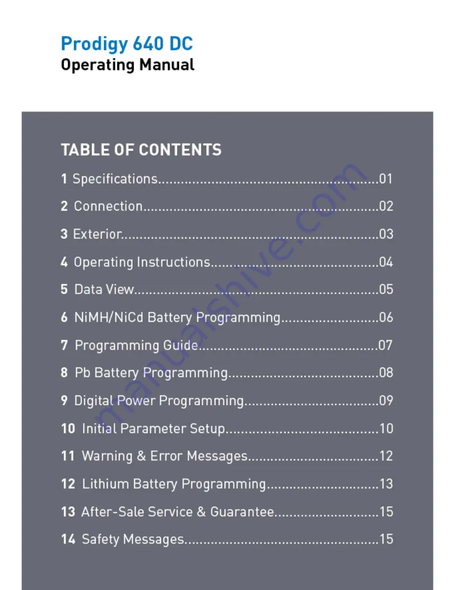 Protec Prodigy 640 DC Operating Manual Download Page 2