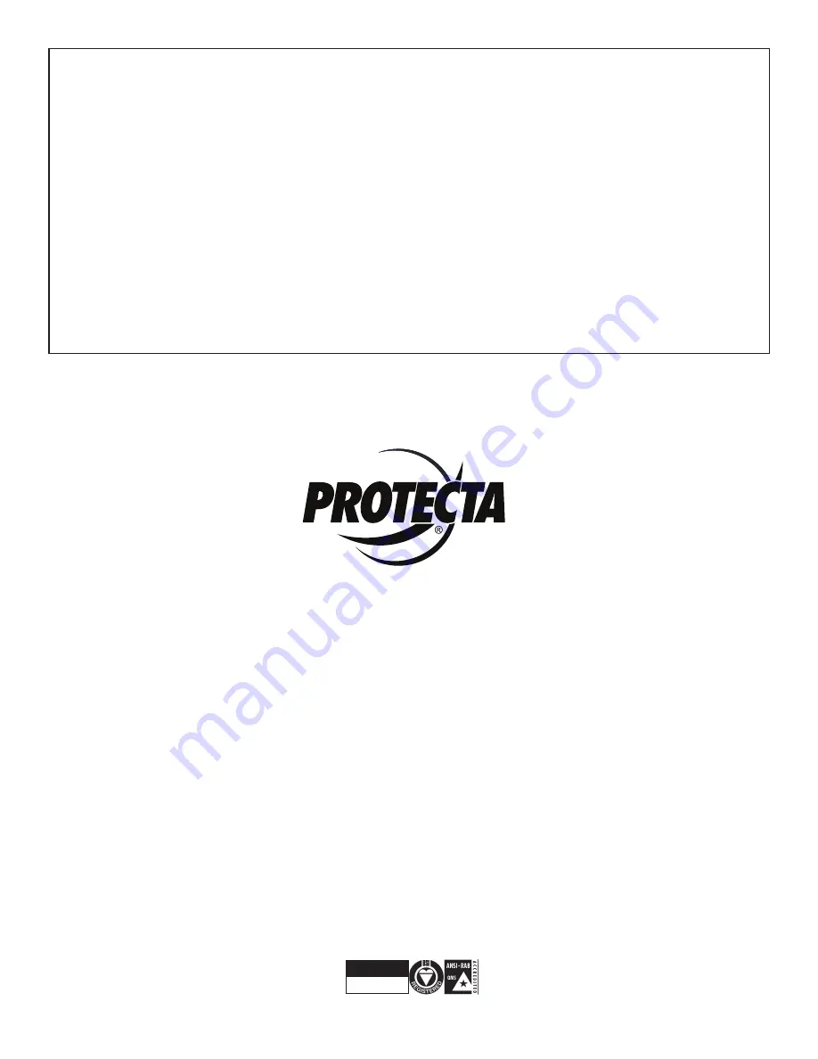 Protecta PRO-LINE 1200106 Specific Instructions Download Page 72