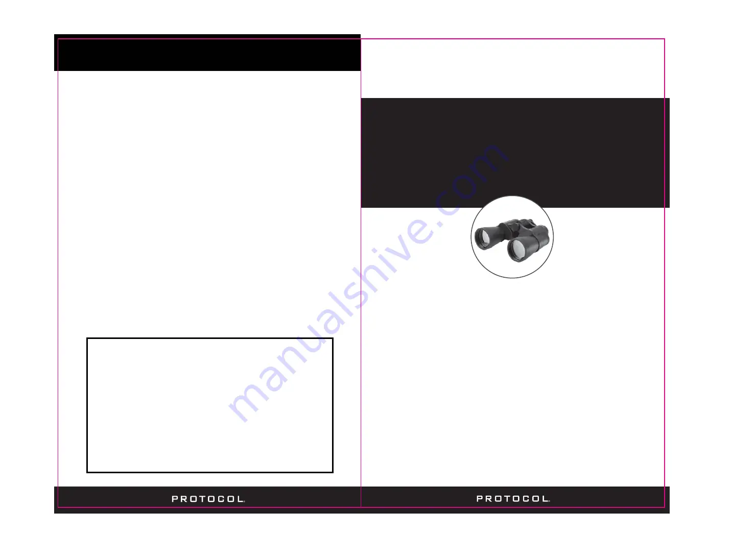 Protocol BINOCULARS Instruction Manual Download Page 1