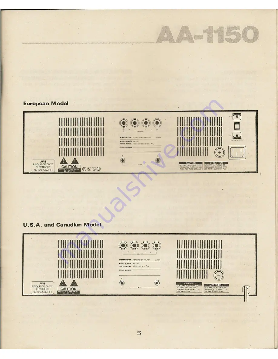 Proton AA-1150 Owner'S Manual Download Page 9