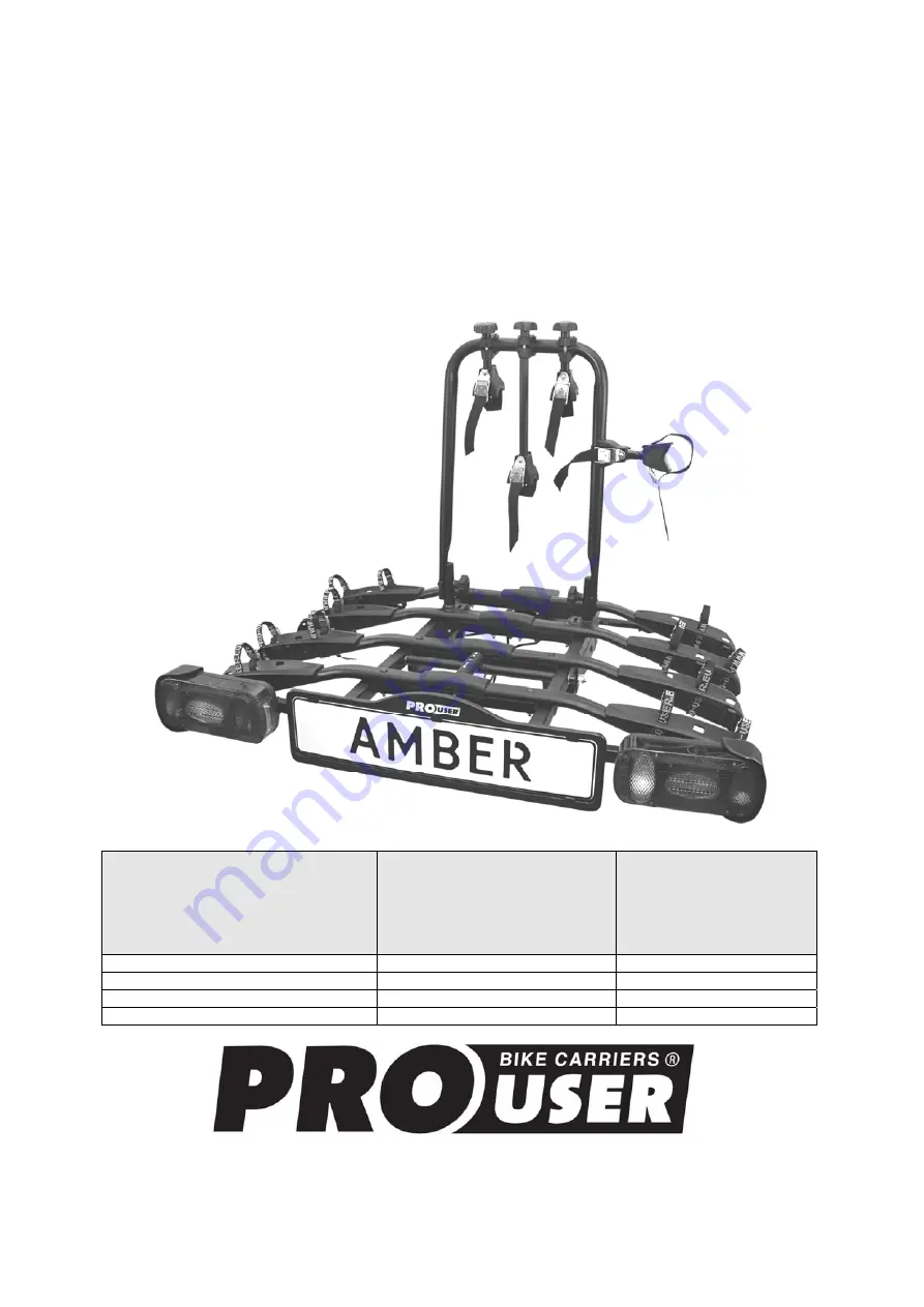 PROUSER AMBER IV Assembly Instruction And Safety Regulations Download Page 1