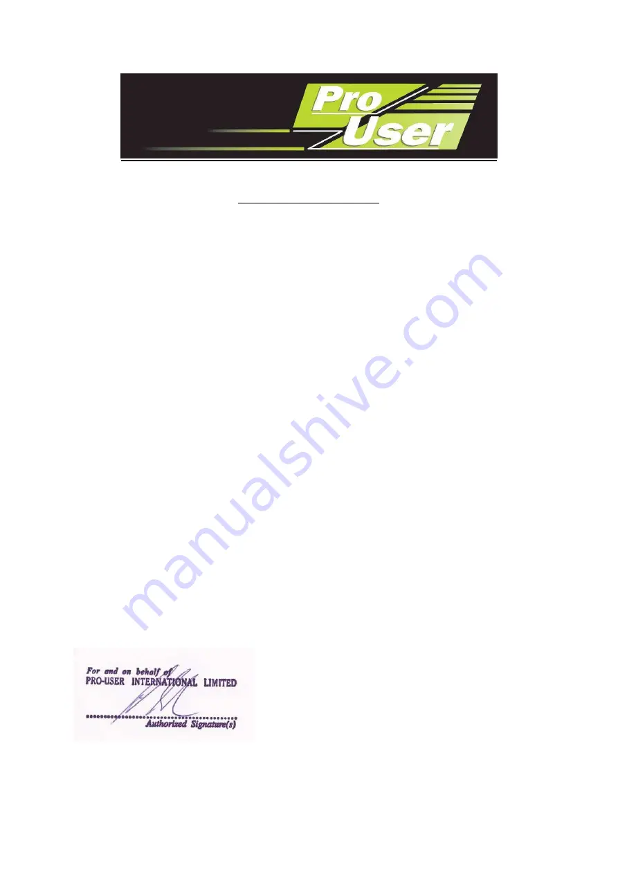 PROUSER RVC3610 Manual Download Page 30