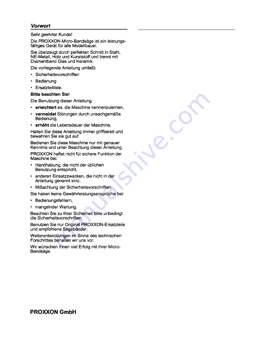 Proxxon MBS 240 / E User Manual Download Page 6