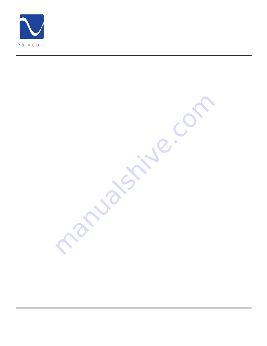 PS Audio BHK Signature 250 Owner'S Reference Manual Download Page 16