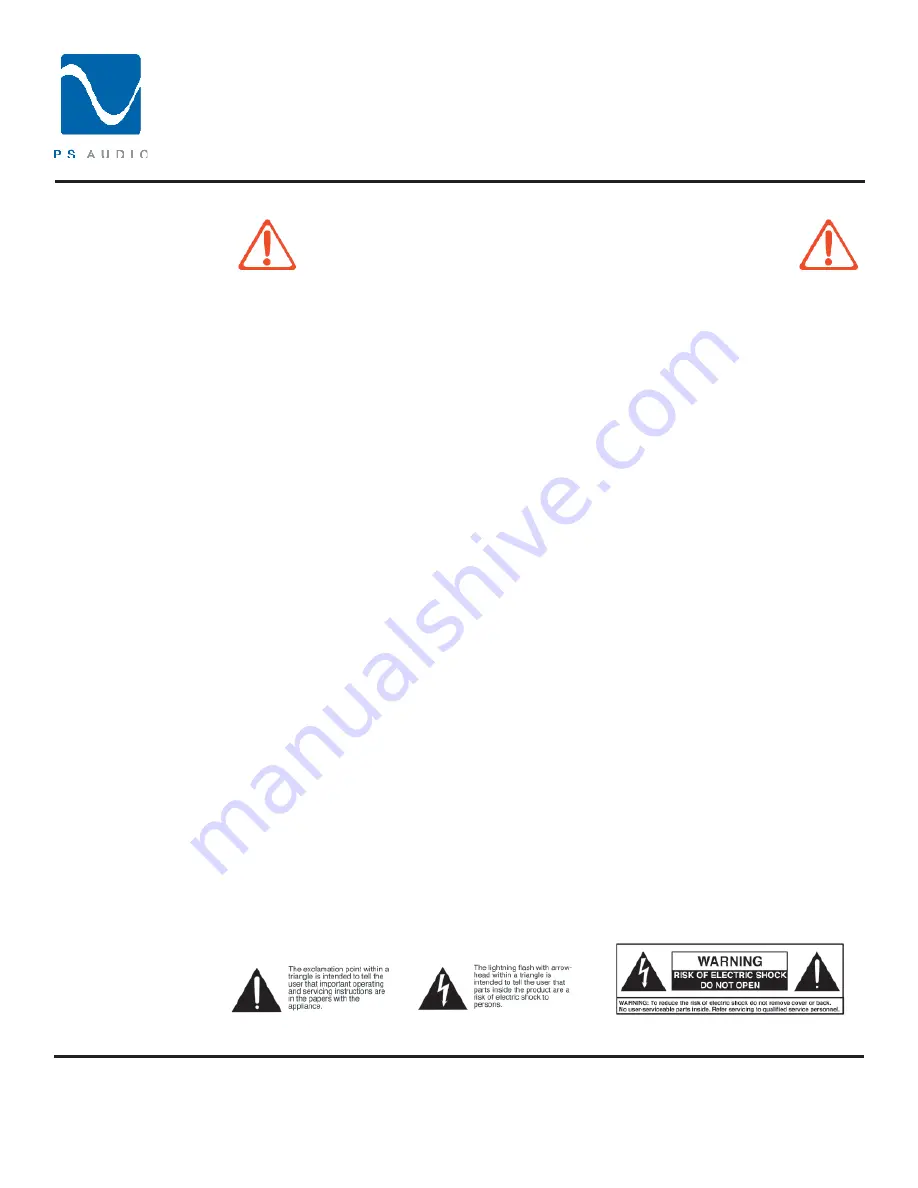 PS Audio TRIO A-100 Owner'S Reference Manual Download Page 2