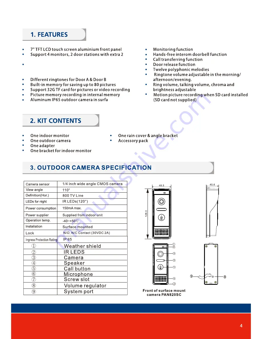 PSA Panacom PAN830SK Instruction Manual Download Page 5