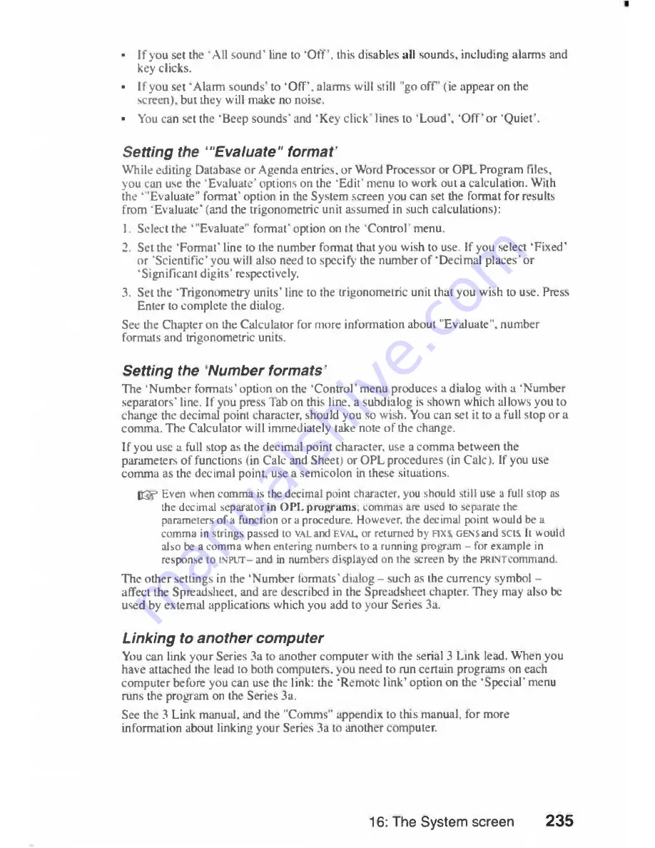 Psion 3a Series User Manual Download Page 245