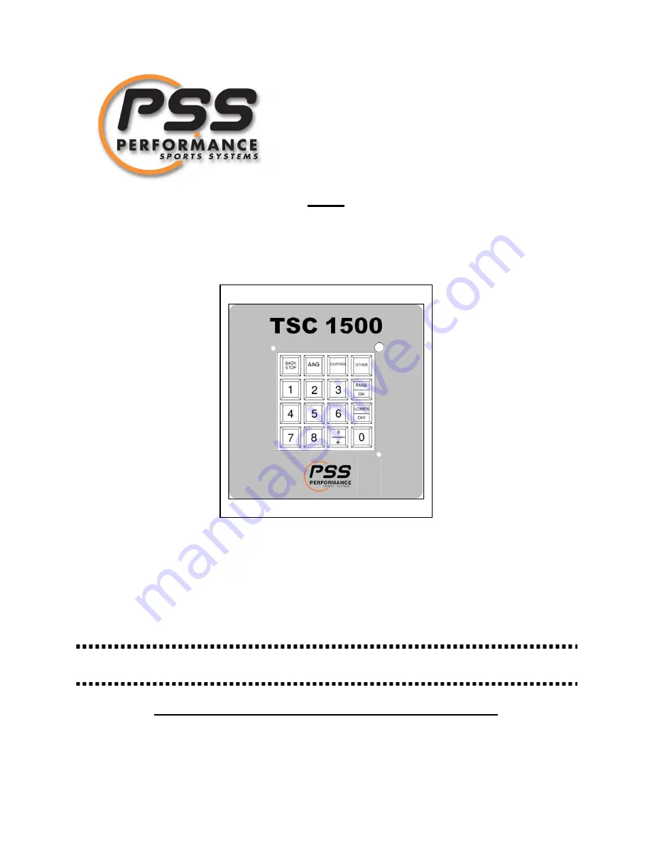 PSS TSC 1500 Installation Instructions Manual Download Page 1