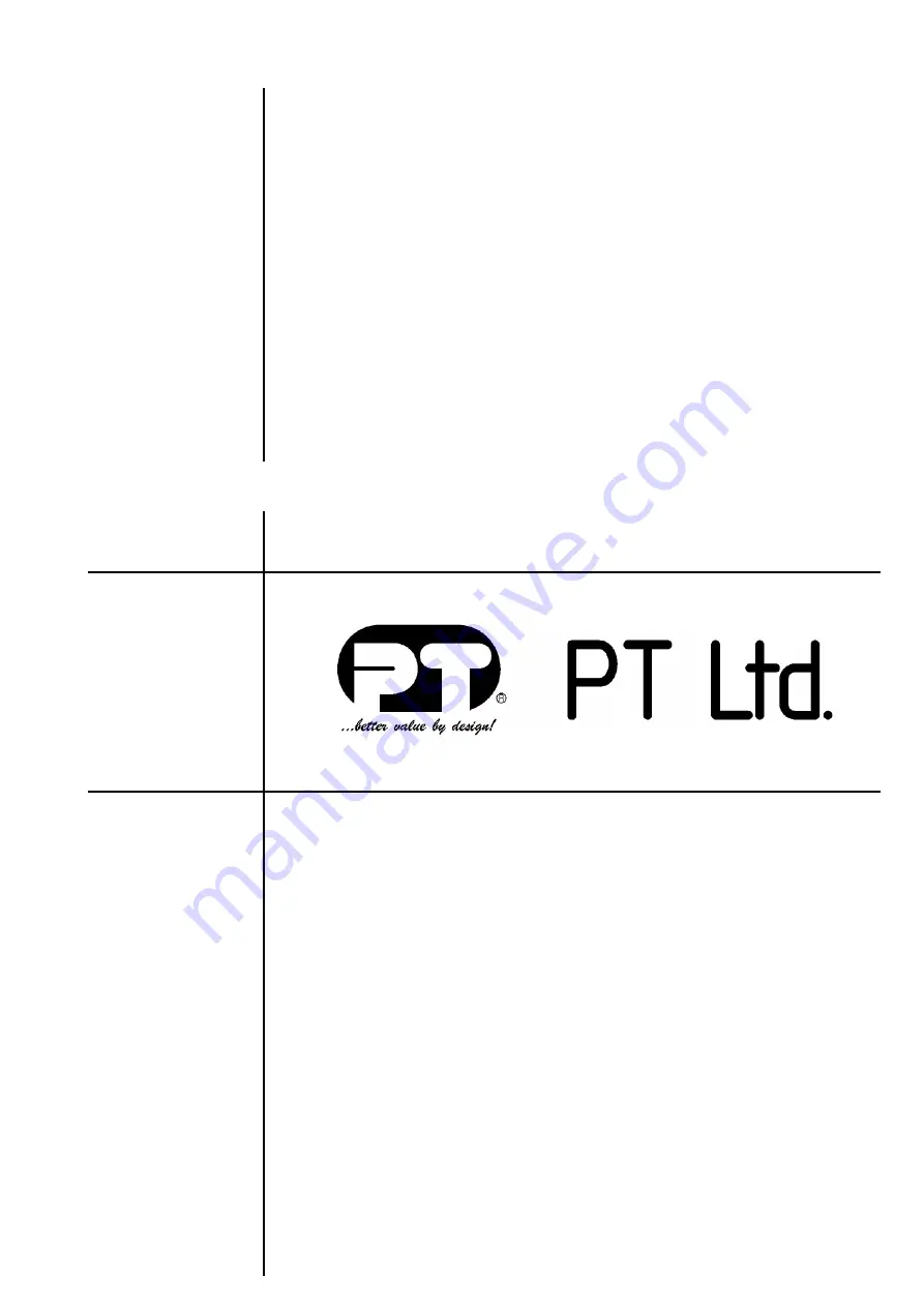 PT WS1V Series Setup Manual Download Page 1