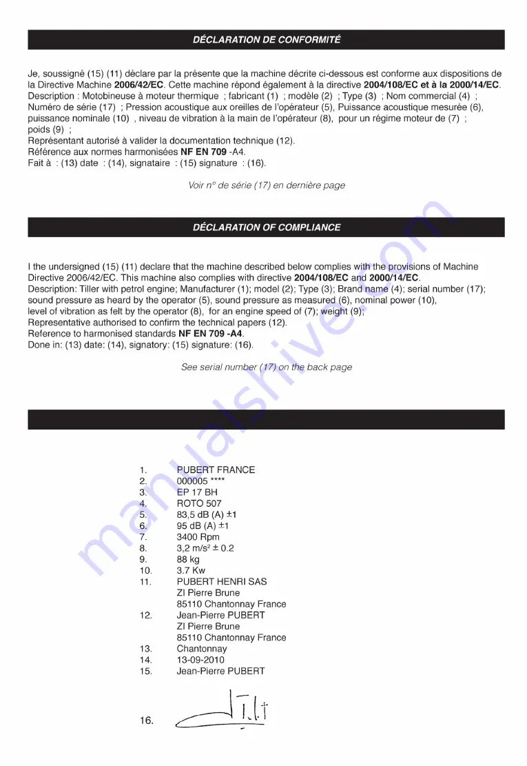 Pubert ROTO 507 Instruction For Use - Original Notice Download Page 22