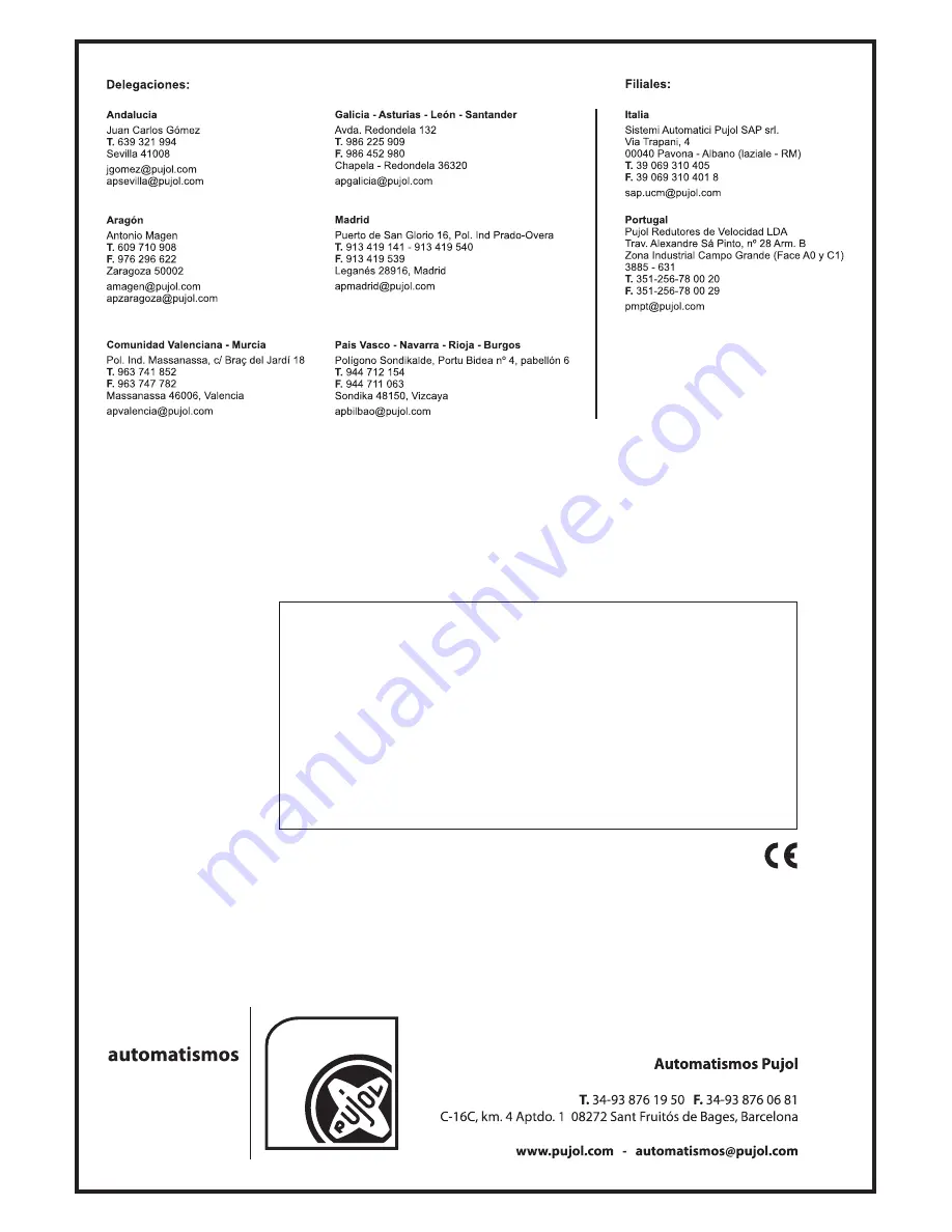 Pujol mini marathon Installation Instructions Manual Download Page 60