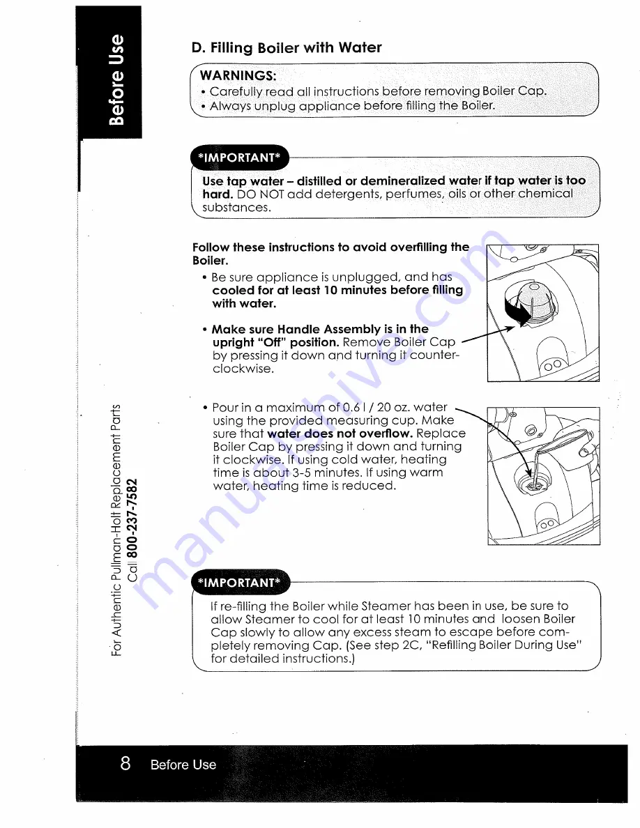 Pullman Holt EZ1 XL Instruction Manual Download Page 8