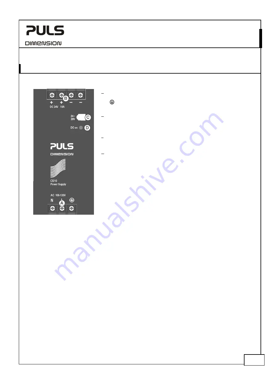 Puls DIMENSION CS Series Manual Download Page 13