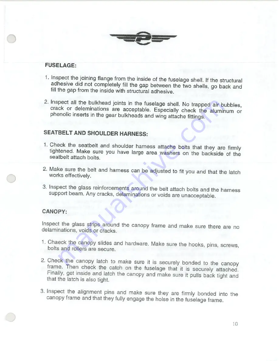 Pulsar Aircraft Corporation Super Pulsar 100 Operating Manual Download Page 11