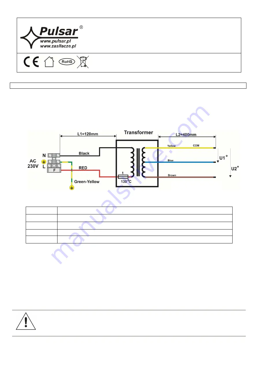 Pulsar AWT060 Manual Download Page 1