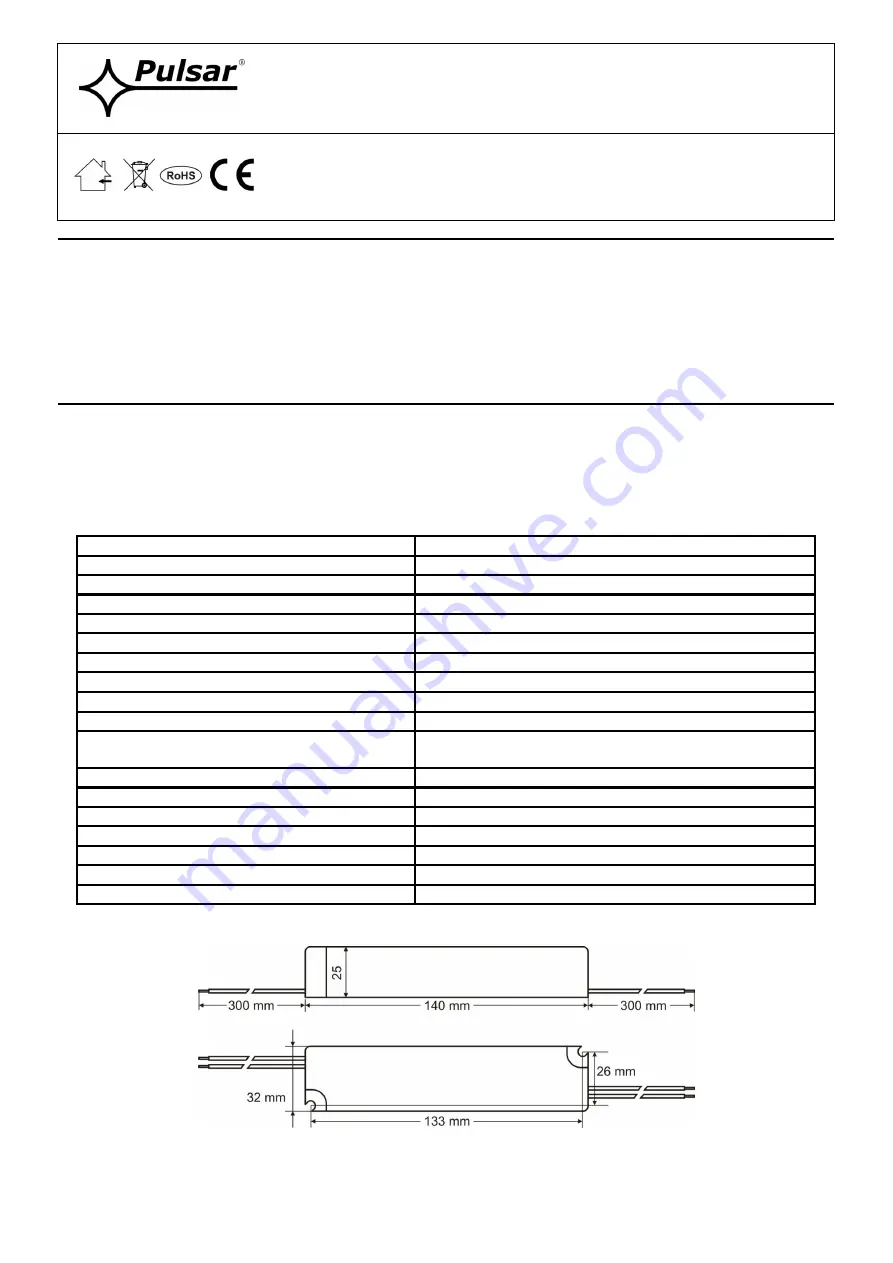 Pulsar PSCC20700 Quick Manual Download Page 1