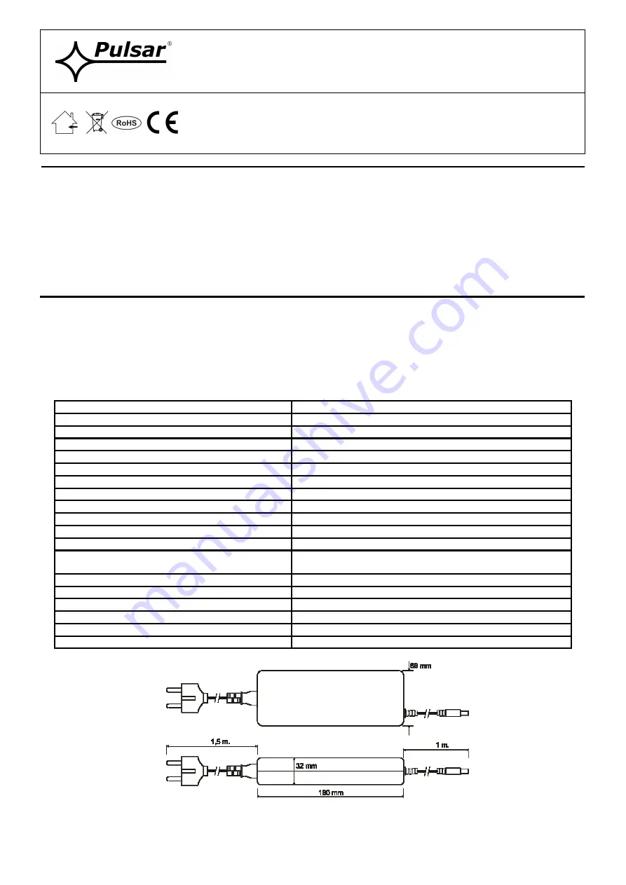 Pulsar PSD12080 Manual Download Page 1