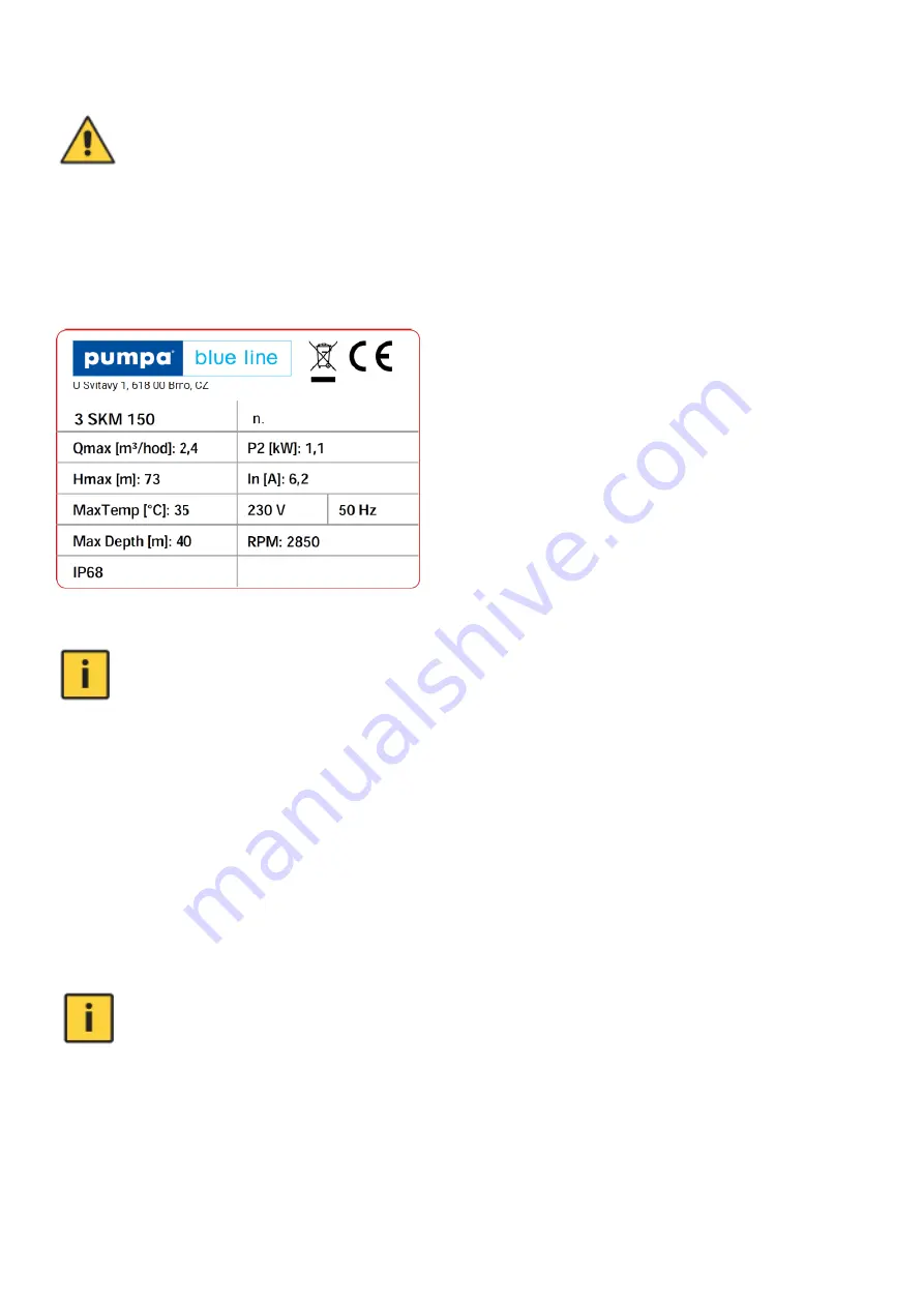 pumpa BLUE LINE 3SKM 100 Скачать руководство пользователя страница 6