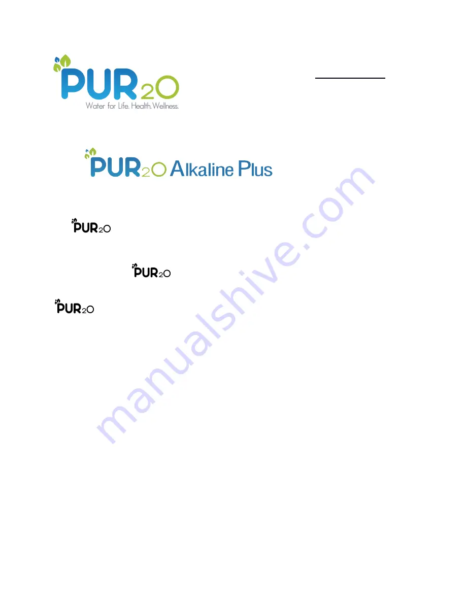 PUR2o Alkaline Plus Installation Instructions Manual Download Page 1