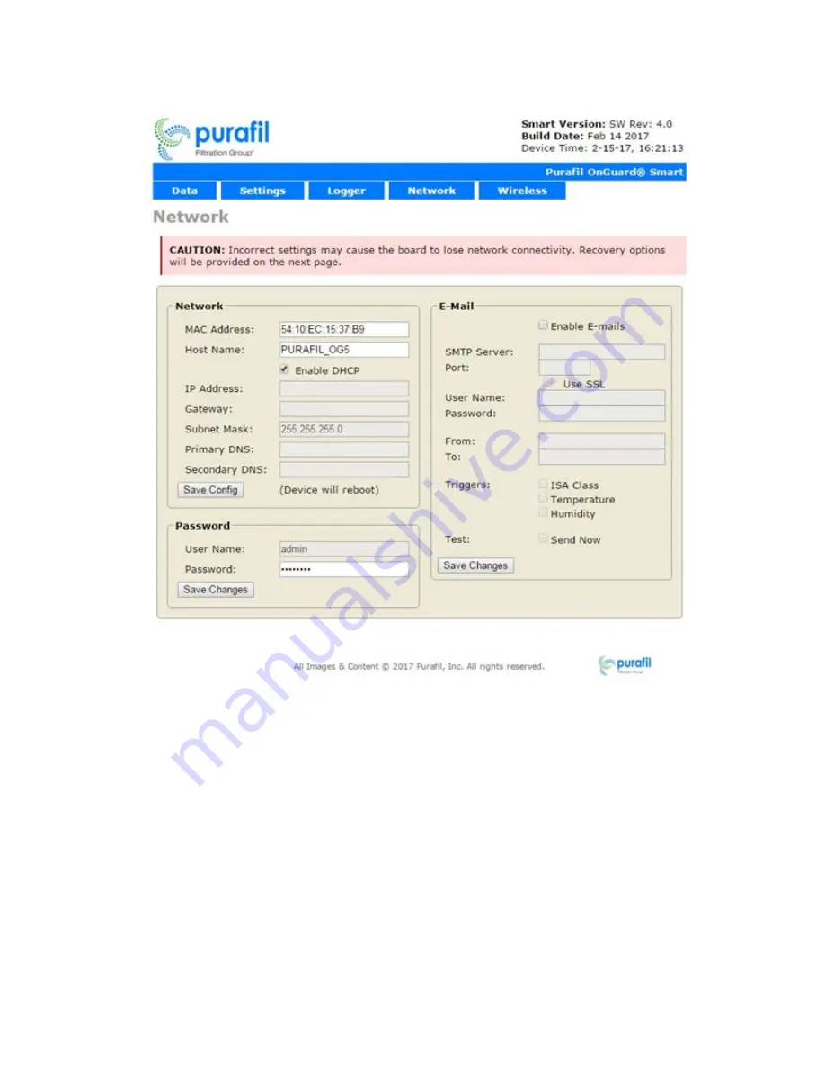 Purafil ONGUARD SMART User Manual Download Page 11