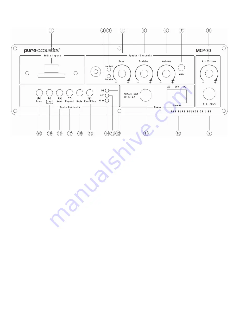 Pure Acoustics MCP-70BT User Manual Download Page 3