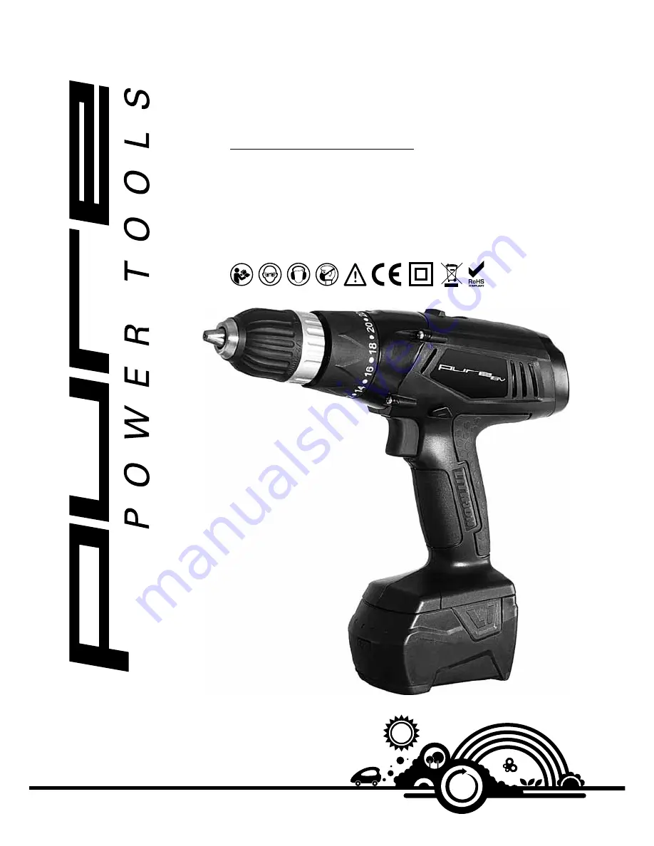 Pure Power Tools 18V Li-Ion Drill Driver Скачать руководство пользователя страница 1