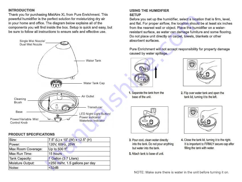 PURE MISTAIRE XL User Manual Download Page 4