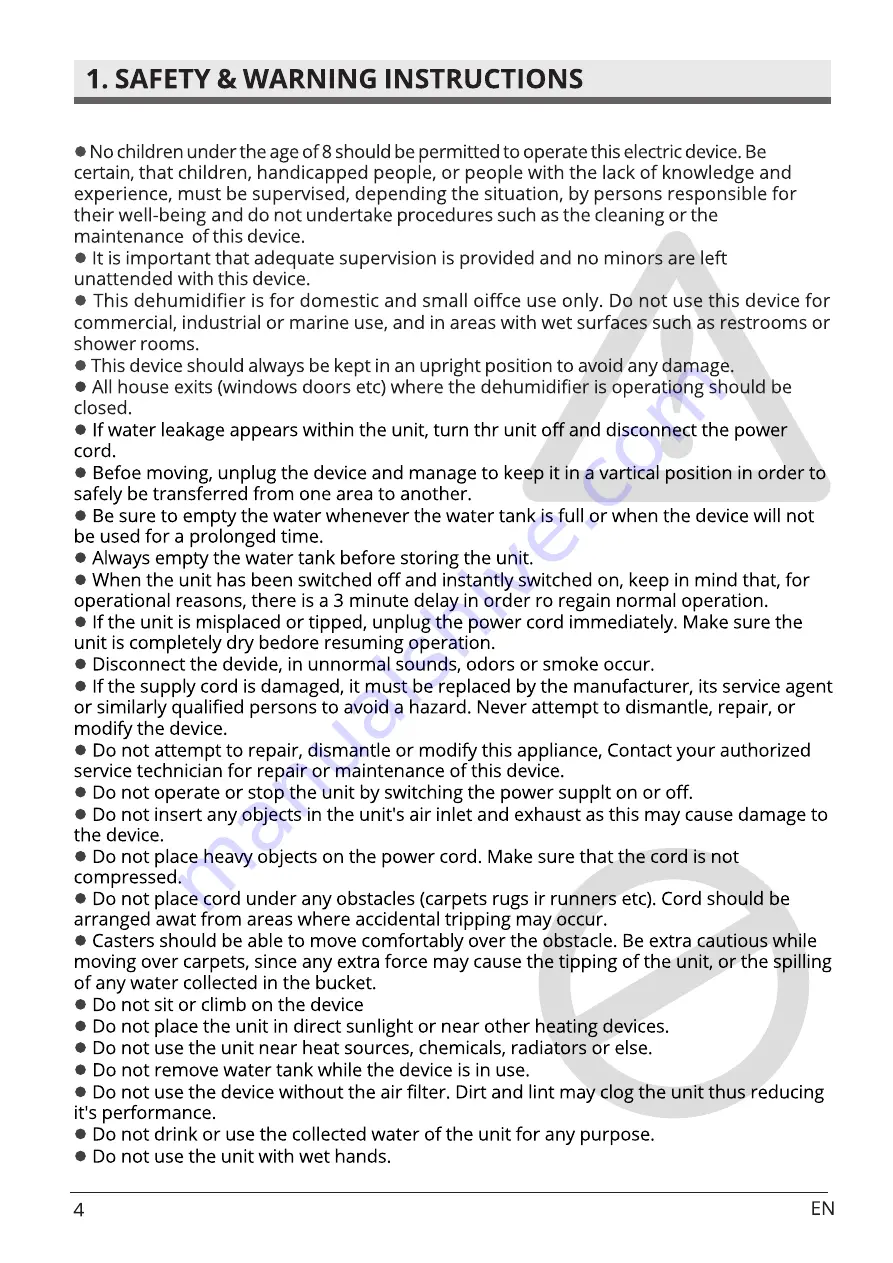 Puredry PD 2419 Sofia User Manual Download Page 4