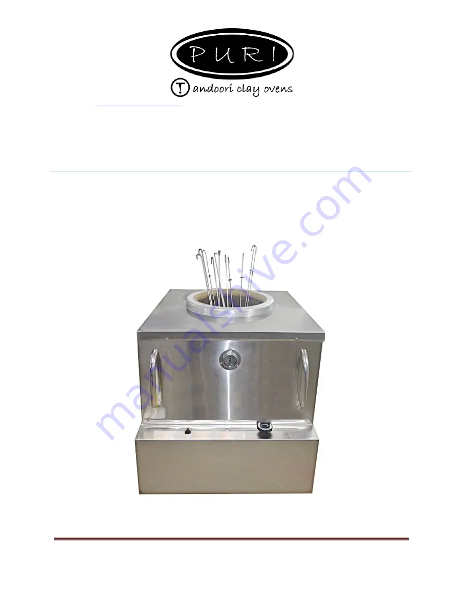 puri Gas Fired Tandoori Oven Instruction Manual Download Page 1