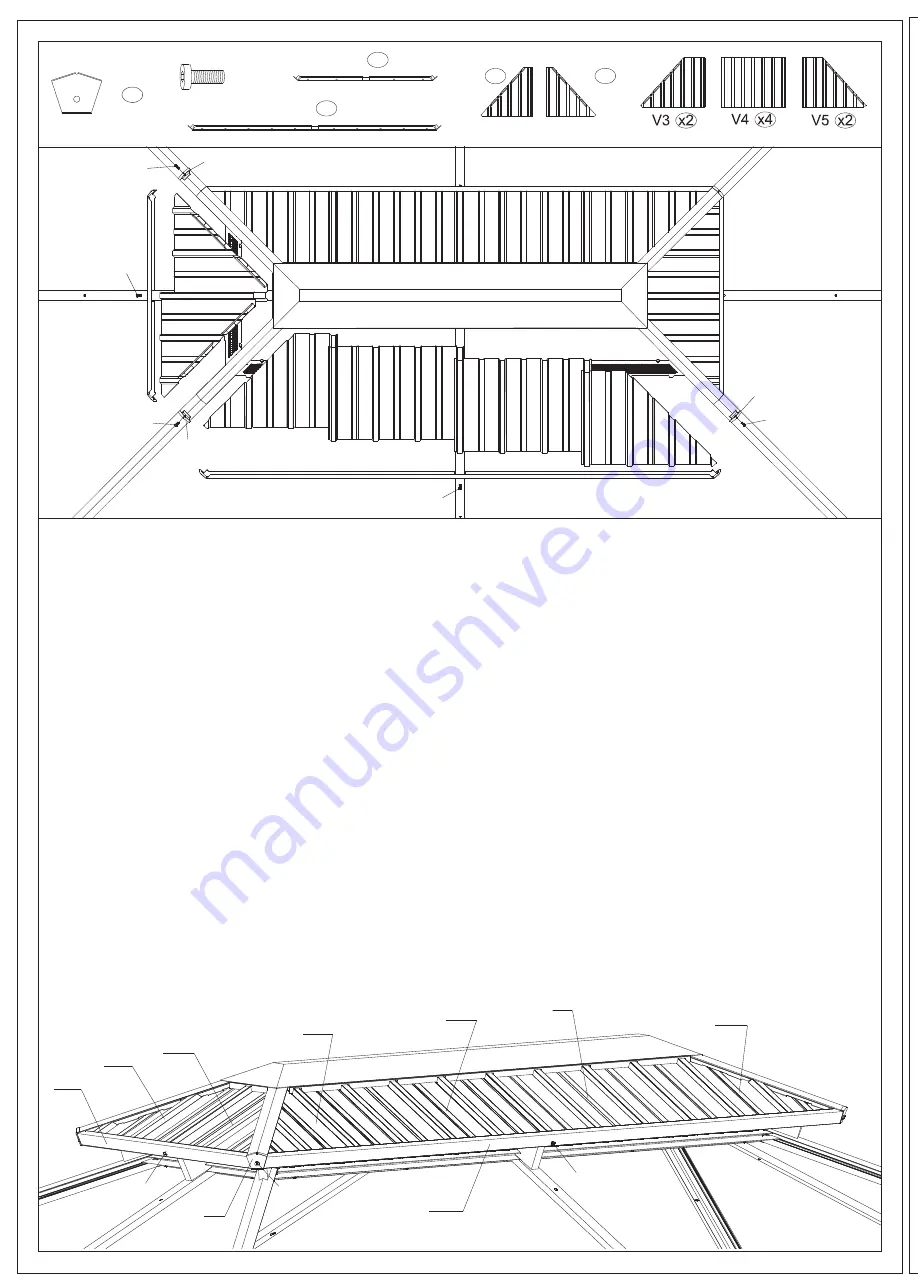 PURPLE LEAF HARDTOP GAZEBO WITH DOUBLE ROOF Assembly Manual Download Page 18