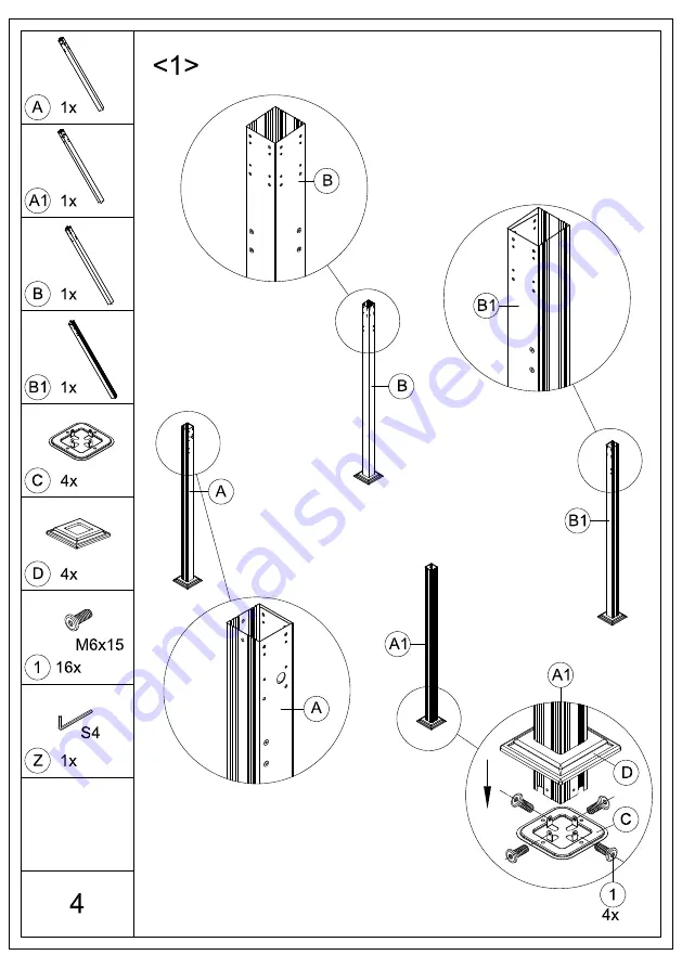 PURPLE LEAF ZYMHTG1013-TL Assembly Manual Download Page 6