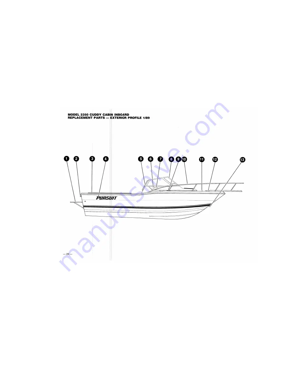 PURSUIT 1989 2350 Cuddy Cabin Inboard Скачать руководство пользователя страница 26