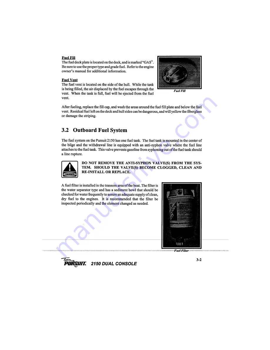 PURSUIT 2150 Dual Console Owner'S Manual Download Page 22