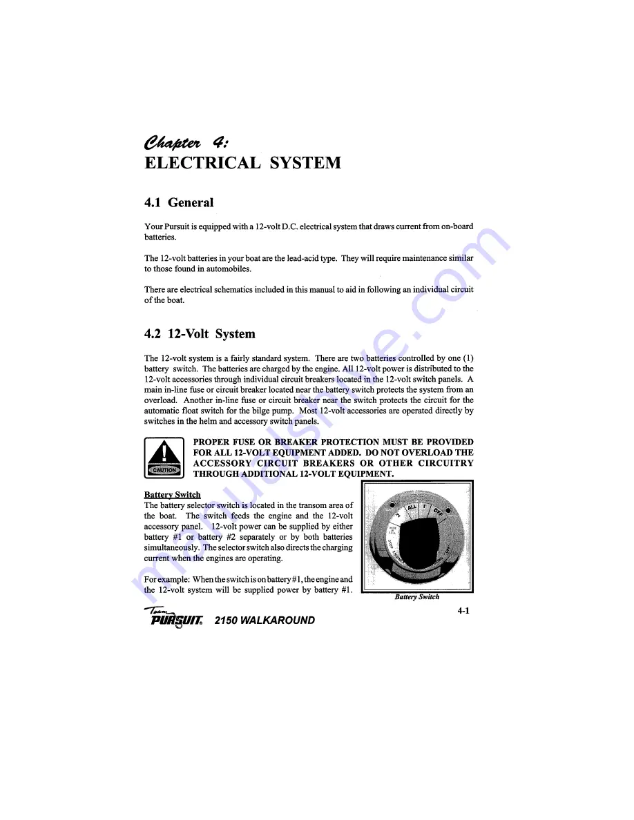 PURSUIT 2150 Walkaround Owner'S Manual Download Page 29