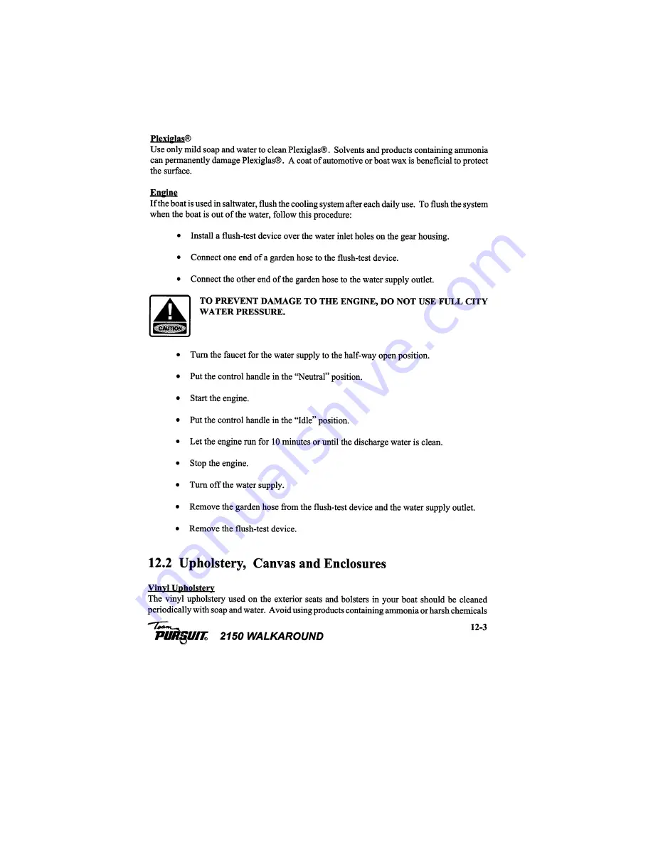 PURSUIT 2150 Walkaround Owner'S Manual Download Page 57