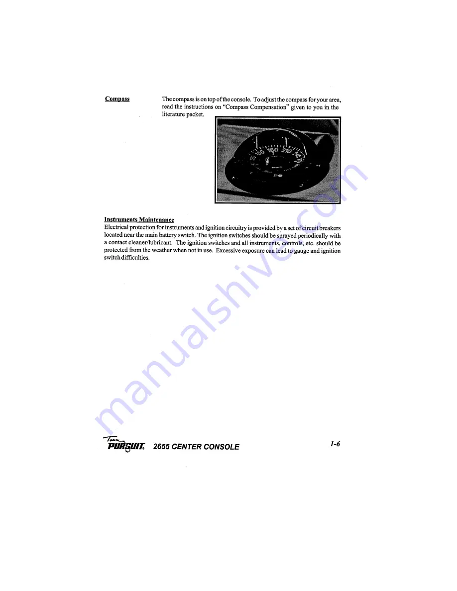 PURSUIT 2655 Center Console Owner'S Manual Download Page 16