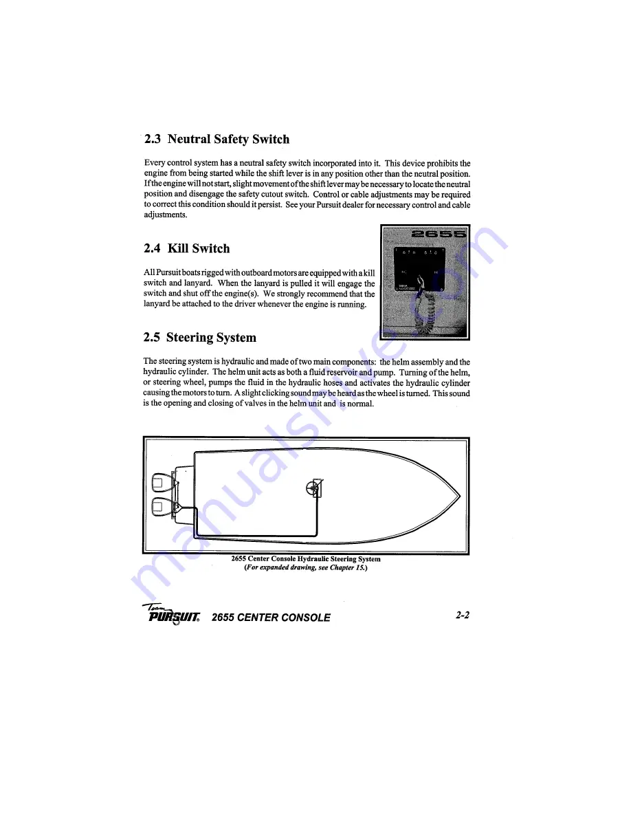 PURSUIT 2655 Center Console Owner'S Manual Download Page 18