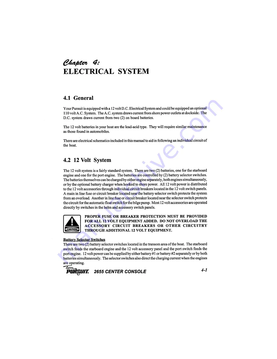 PURSUIT 2655 Center Console Owner'S Manual Download Page 27