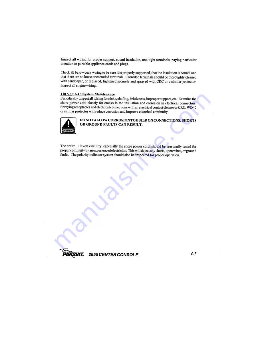 PURSUIT 2655 Center Console Owner'S Manual Download Page 33