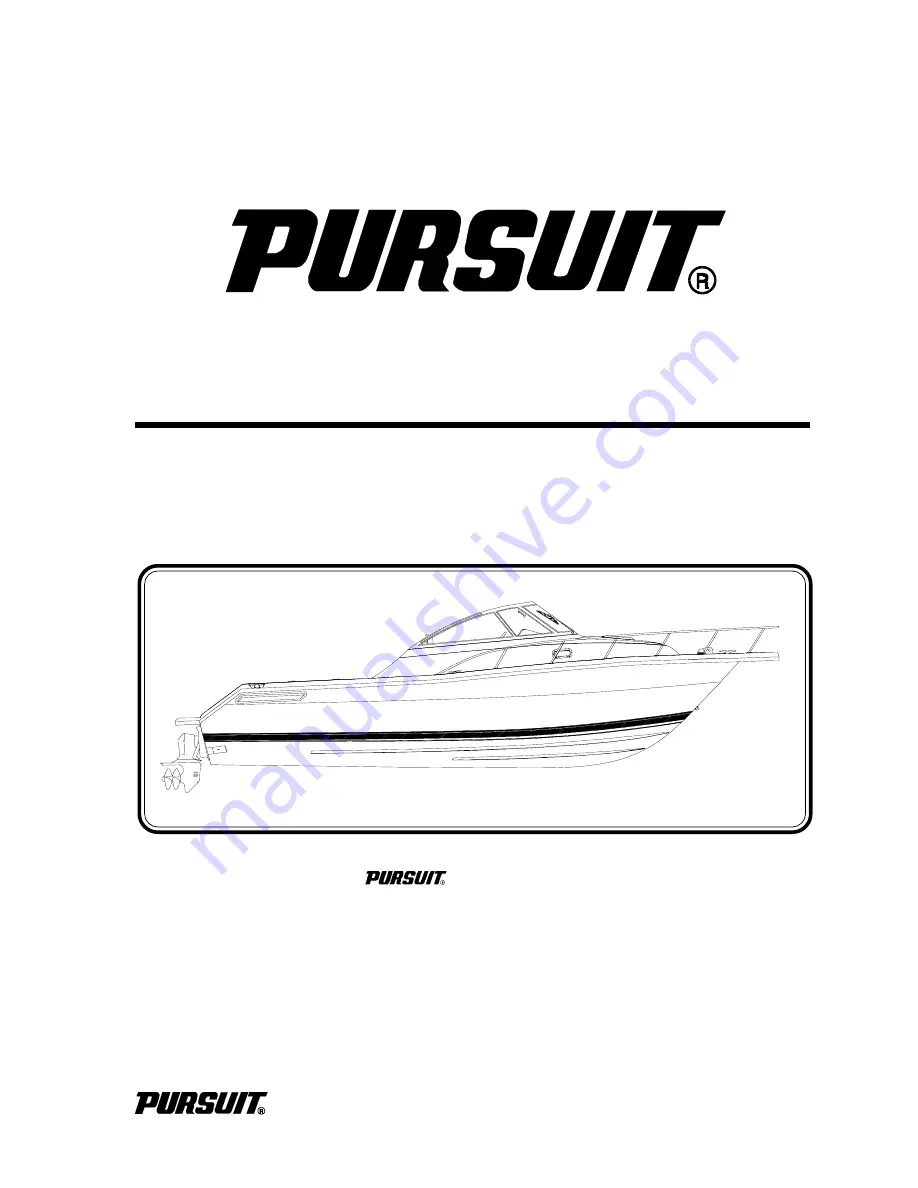 PURSUIT 2865 DENALI Owner'S Manual Download Page 1