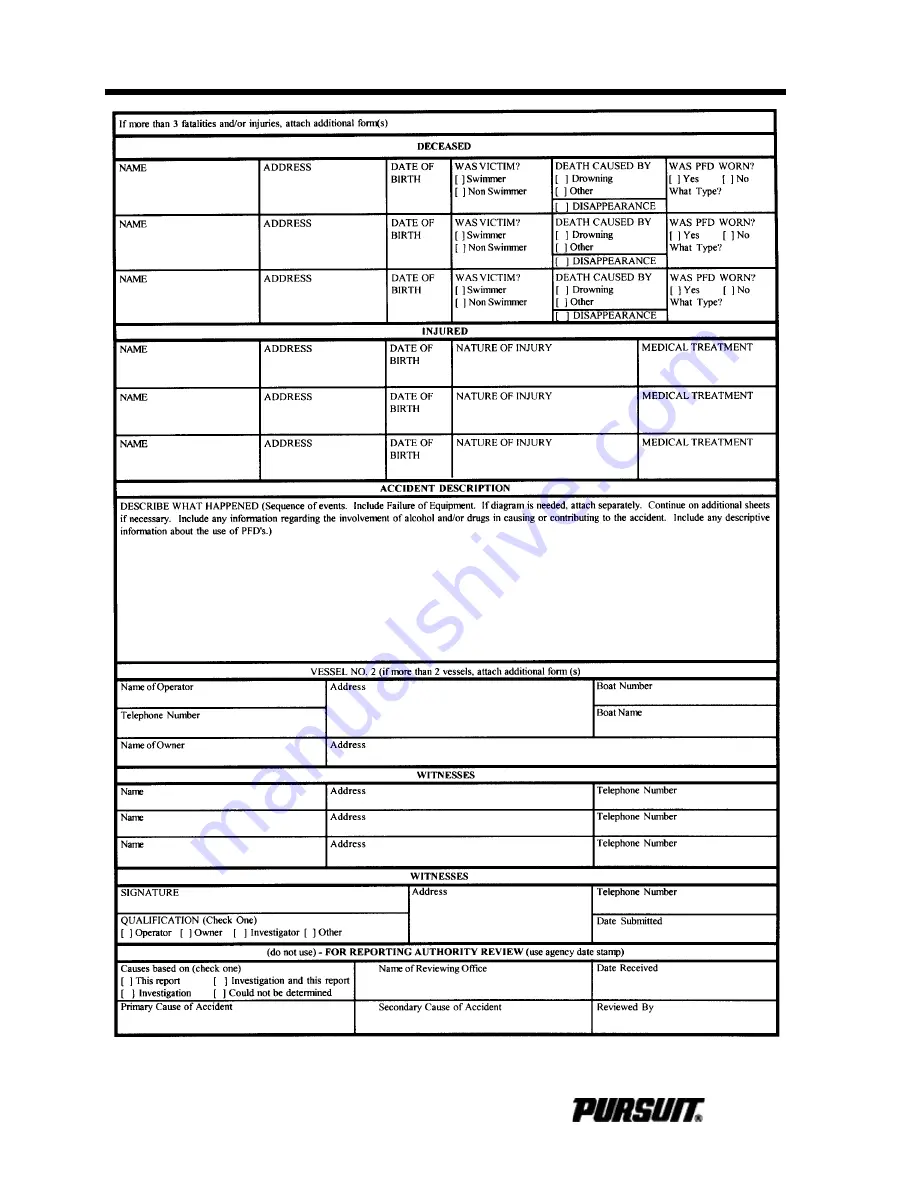 PURSUIT OS 255 Owner'S Manual Download Page 102