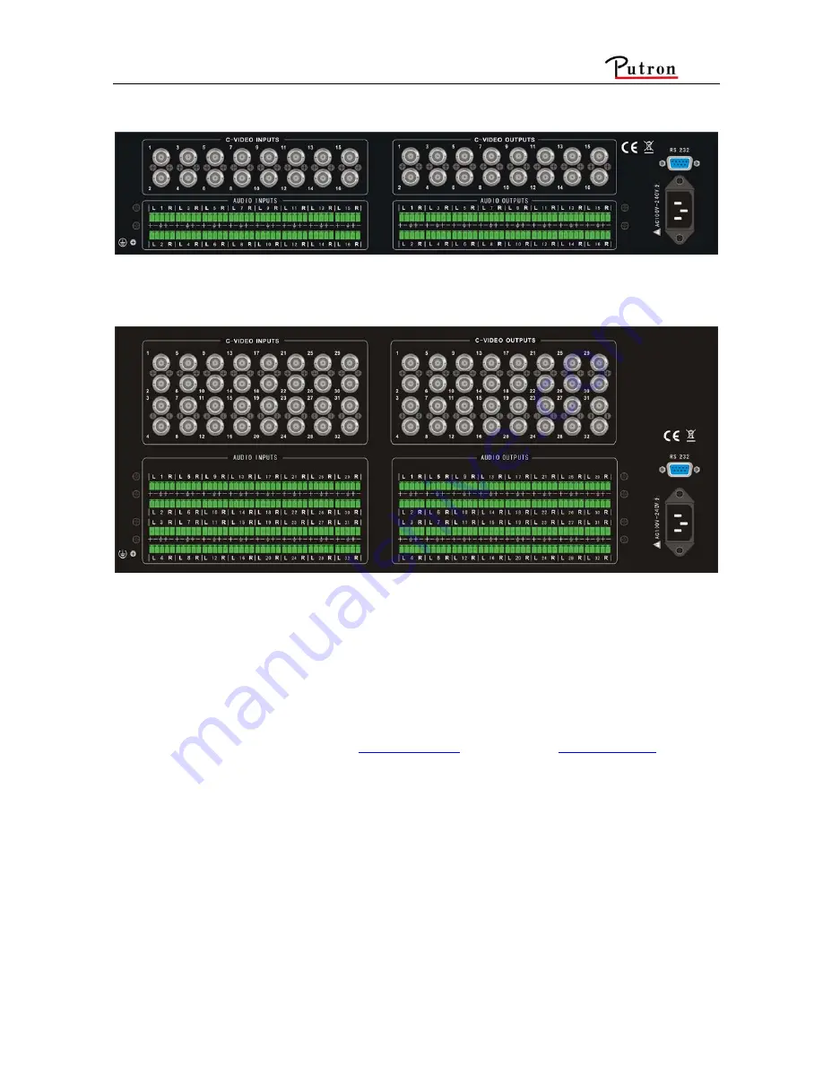 Putron Electronics MATRIX MCV128128A Скачать руководство пользователя страница 9