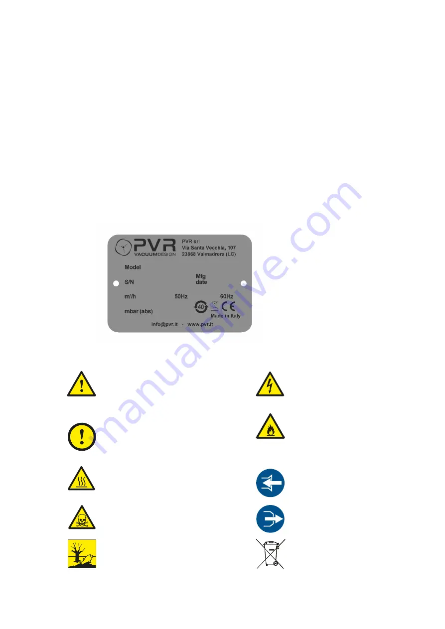 PVR DRY 100 Operating And Maintenance Instructions Manual Download Page 3